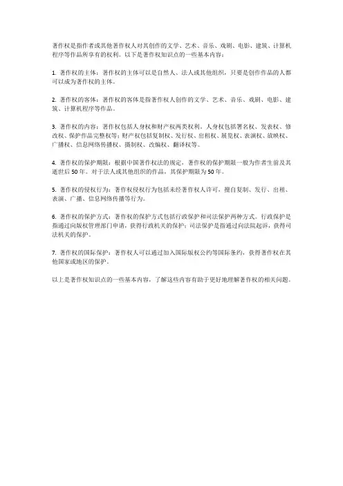 著作权知识点