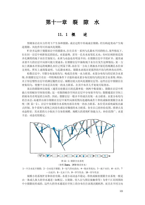 地质大水文地质学基础讲义11裂隙水