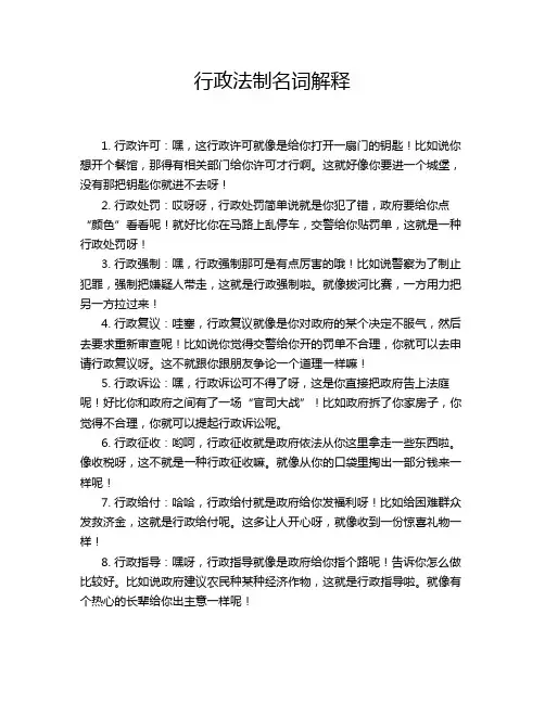 行政法制名词解释