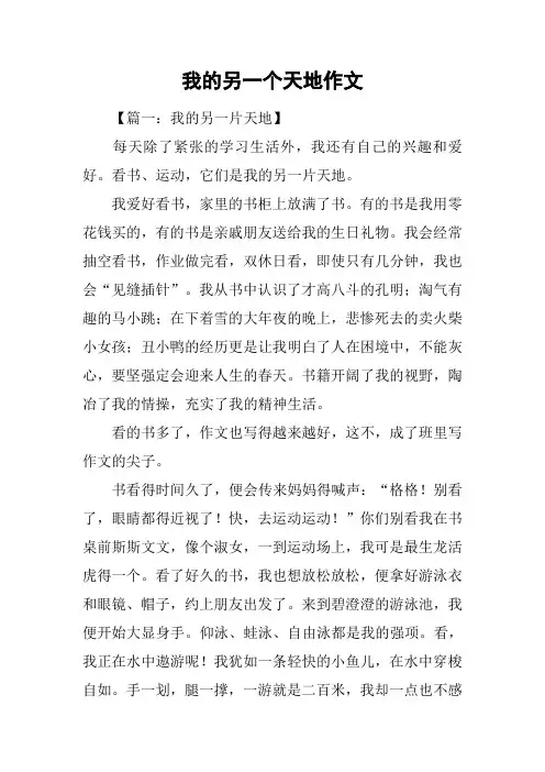 我的另一个天地作文
