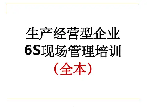 生产型企业6S现场管理培训教材(全本)ppt课件
