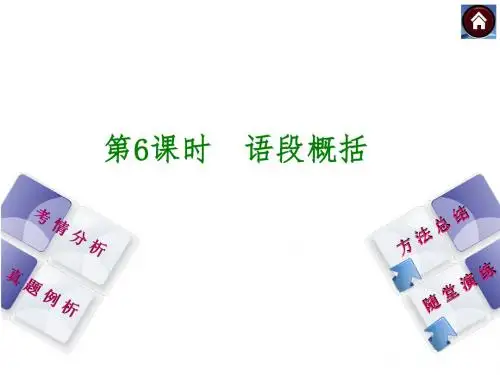 【最新中考语文复习方案】(新课标·江西)第6课时 语段概括(共35张PPT)