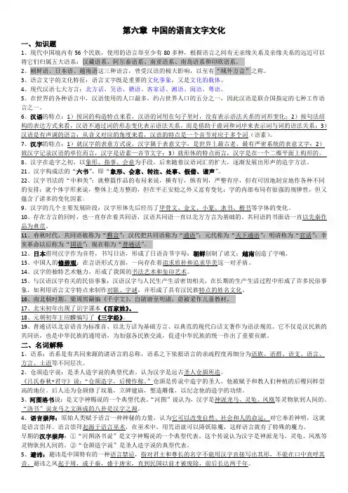 第六章 中国的语言文字文化