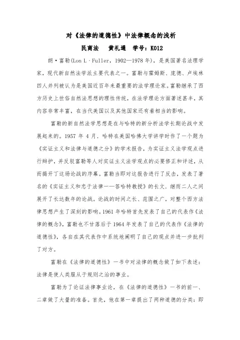 富勒法律概念的浅析