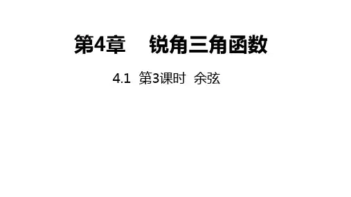 湘教版数学九年级上册同步课件：第3课时余弦