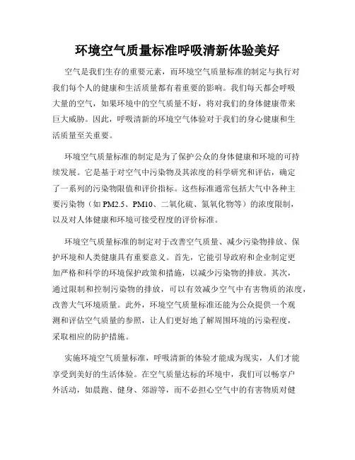 环境空气质量标准呼吸清新体验美好