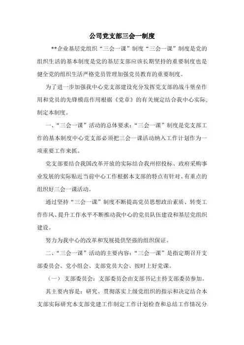 公司党支部三会一制度.doc