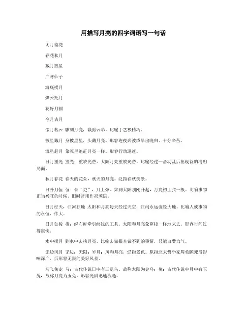 用描写月亮的四字词语写一句话