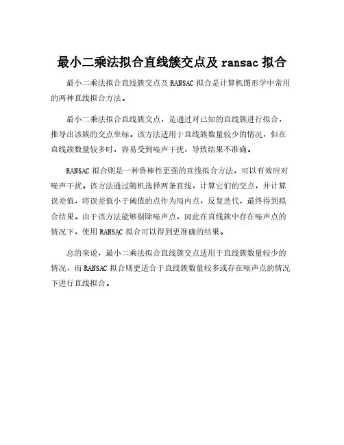 最小二乘法拟合直线簇交点及ransac拟合
