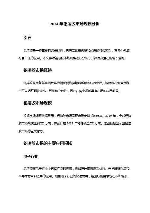 2024年铝溶胶市场规模分析