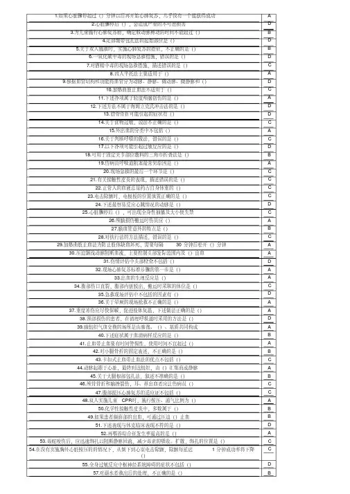 2015年山东省华医网好医生继续教育公共课程《实用急救技术》试题答案