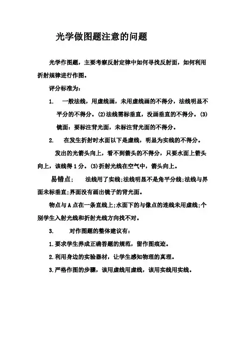 光学做图题注意的问题