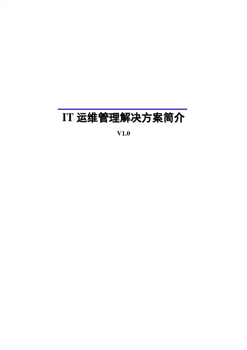 (完整版)IT运维管理解决方案