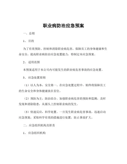 职业病防治应急预案