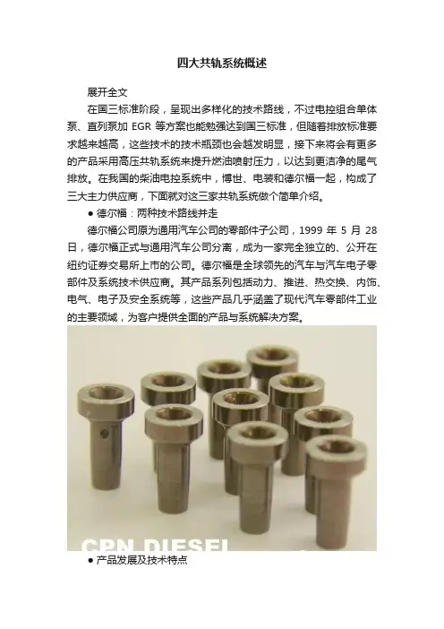 四大共轨系统概述