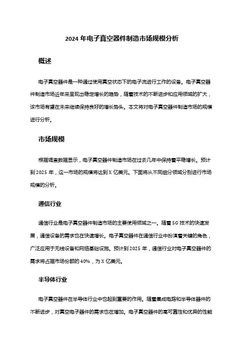 2024年电子真空器件制造市场规模分析