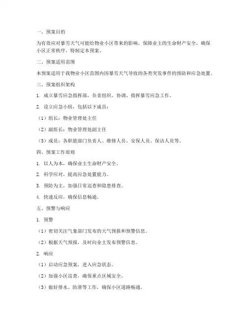 物业小区暴雪应急预案