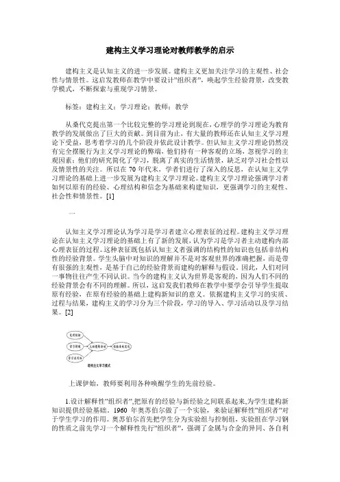 建构主义学习理论对教师教学的启示