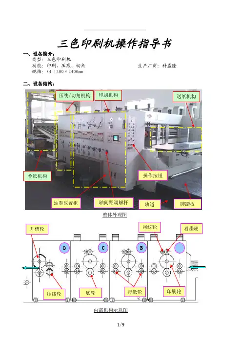 三色印刷机操作指导书