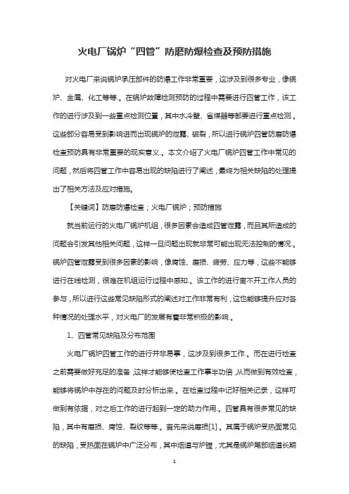 火电厂锅炉“四管”防磨防爆检查及预防措施