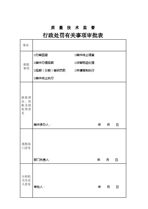(39)行政处罚有关事项审批表