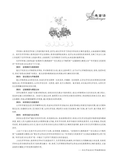 化学核心素养 