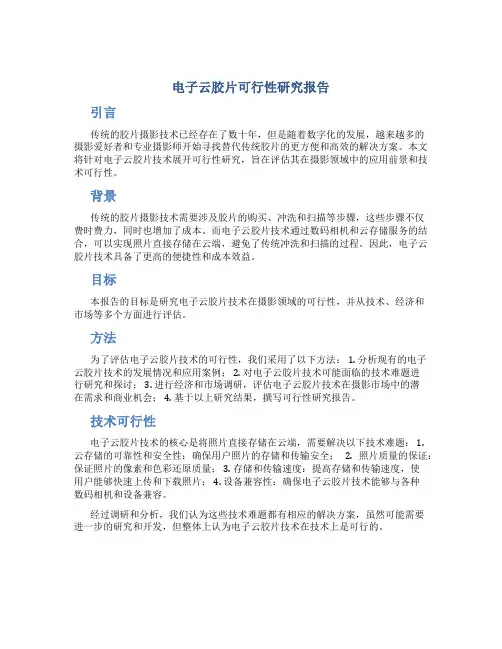 电子云胶片可行性研究报告