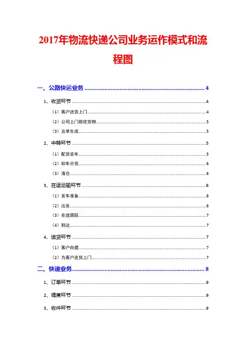 2017年物流快递公司业务运作模式和流程图
