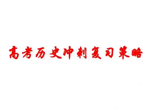 高考历史冲刺复习策略
