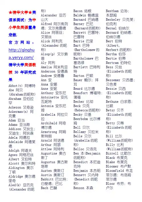 英语常用人名