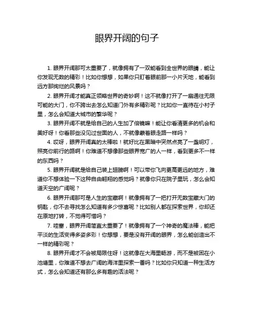 眼界开阔的句子
