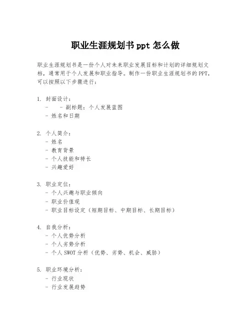 职业生涯规划书ppt怎么做