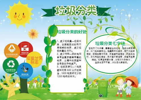 垃圾分类绿色环保教育小报手抄报word模板(推荐)