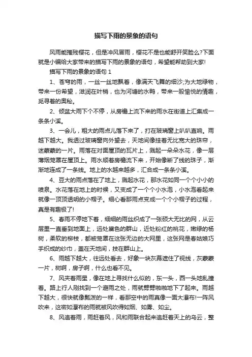 描写下雨的景象的语句