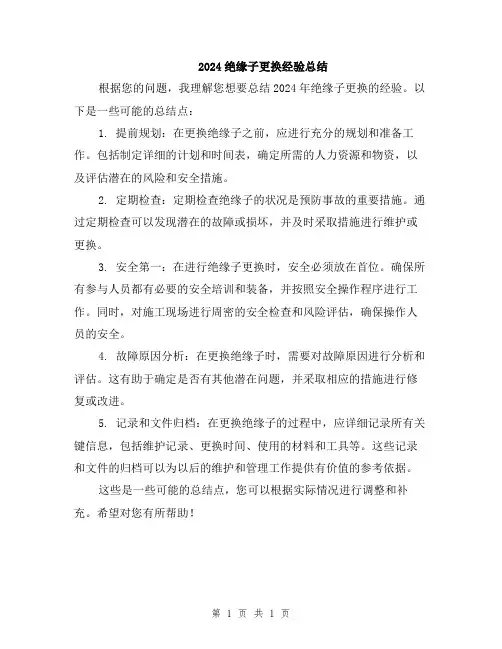 2024绝缘子更换经验总结