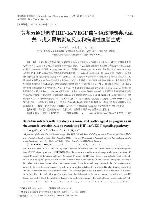 黄芩素通过调节HIF-1α