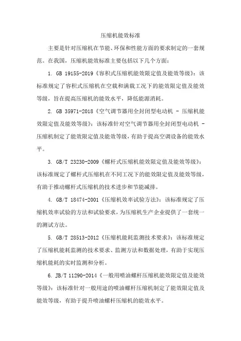 压缩机能效标准