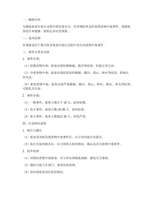 旅客食物中毒的应急预案