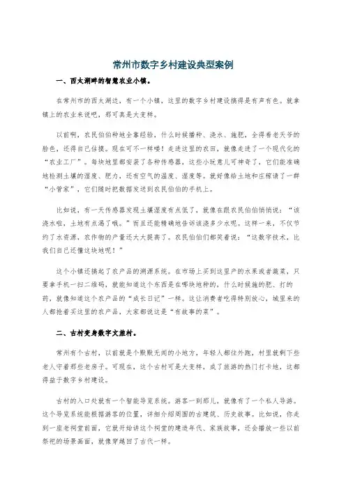常州市数字乡村建设典型案例