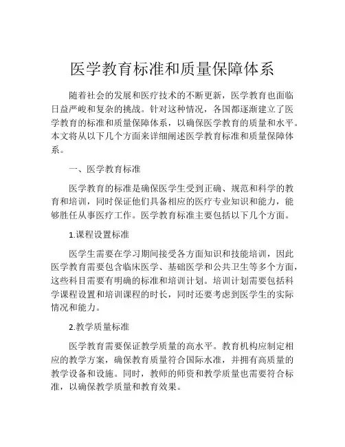 医学教育标准和质量保障体系