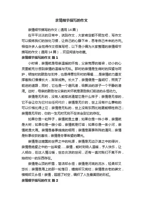 亲情细节描写的作文