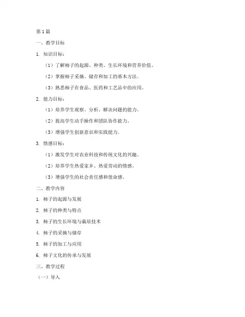 柿子综合实践教学设计(3篇)