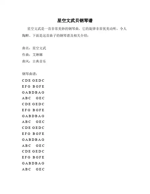 星空文武贝钢琴谱