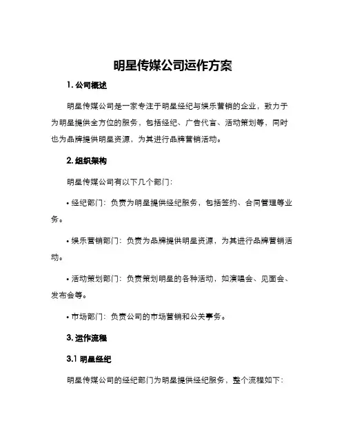 明星传媒公司运作方案