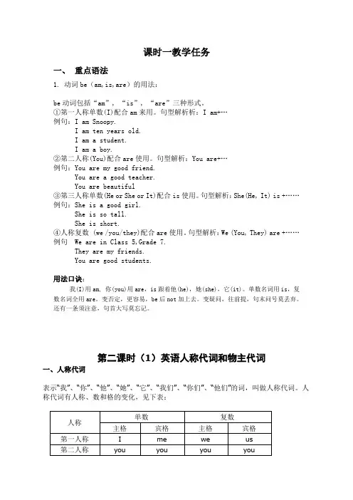 初一英语语法知识点总结复习(超详细)