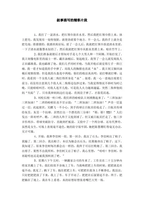 叙事描写的精彩片段