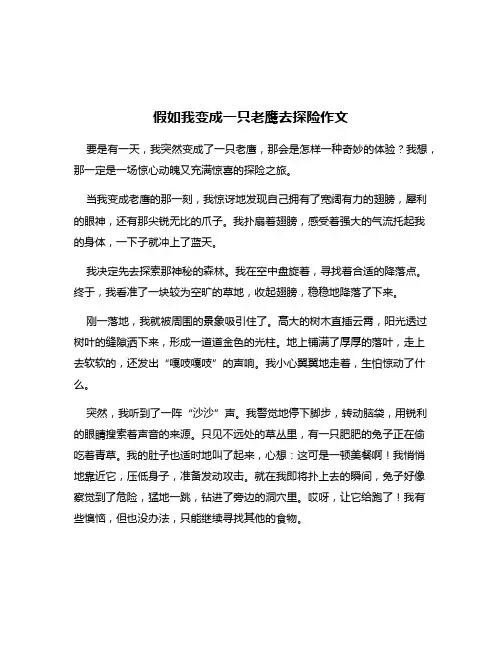 假如我变成一只老鹰去探险作文