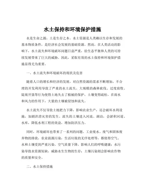 水土保持和环境保护措施