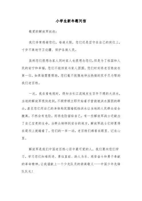 小学生新年慰问信（2篇）