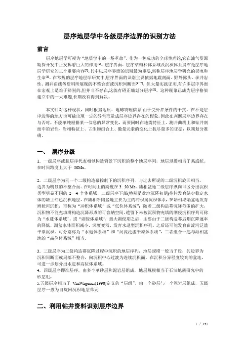 层序地层学中的层序边界识别